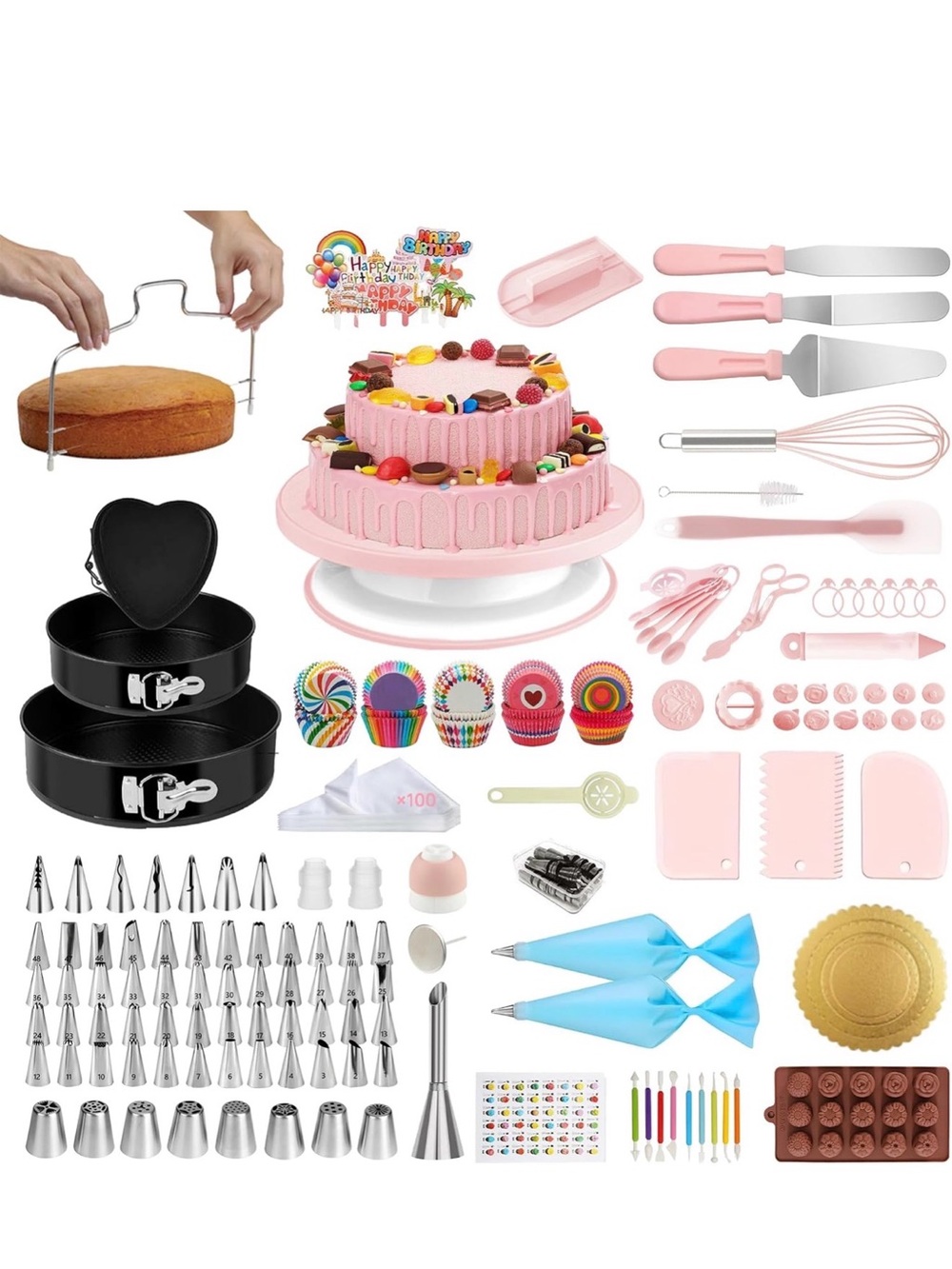 Cake Decorating Kit - Cake Turntable for Decorating with Baking Springform Pans